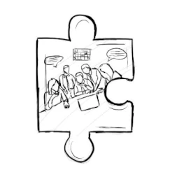 Pièce de puzzle réunion de collaboration