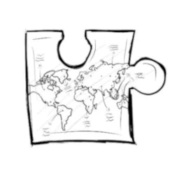Pièce de puzzle carte internationale